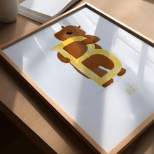 Load image into Gallery viewer, b for bear nursery wall art