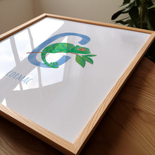 Load image into Gallery viewer, c for chameleon nursery art work for kids
