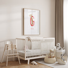 Load image into Gallery viewer, g for giraffe cute wall art for kids