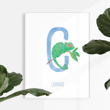 Load image into Gallery viewer, c for chameleon personalised art work