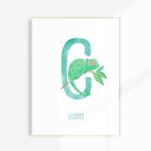 Load image into Gallery viewer, c for chameleon nursery interior art