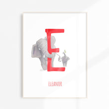 Load image into Gallery viewer, e for elephant customisable wall art