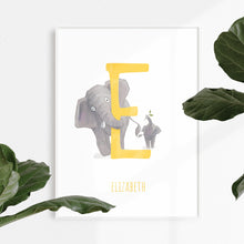 Load image into Gallery viewer, e for elephant cute wall art