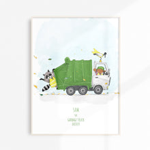 Load image into Gallery viewer, garbage truck wall art for bedrooms