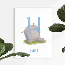 Load image into Gallery viewer, h for hippo cute wall art