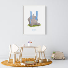 Load image into Gallery viewer, h for hippo cute wall art for kids rooms