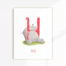 Load image into Gallery viewer, h for hippo wall art for children's bedrooms