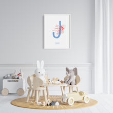 Load image into Gallery viewer, j for jellyfish custom wall art for children's rooms