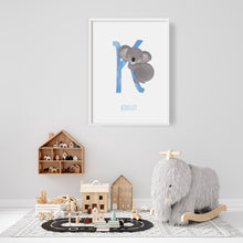 Load image into Gallery viewer, k for koala beautiful wall art