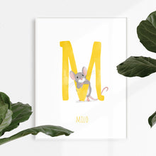 Load image into Gallery viewer, m for mouse animal print for kids