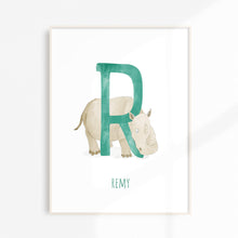 Load image into Gallery viewer, R is for Rhino decor for nursery