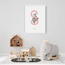 Load image into Gallery viewer, custom S is for Seal playroom art