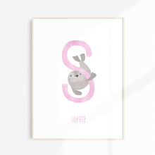 Load image into Gallery viewer, S is for Seal artwork for kids