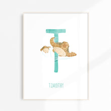 Load image into Gallery viewer, t for turtle art print