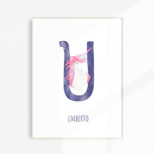 Load image into Gallery viewer, custom U is for Unicorn nursery decor