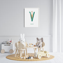 Load image into Gallery viewer, V is for Vicuna artwork for children's rooms
