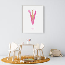 Load image into Gallery viewer, V is for Vicuna custom wall art for nursery