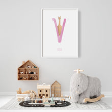 Load image into Gallery viewer, V is for Vicuna kids room art