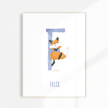 Load image into Gallery viewer, f for fox customisable wall art for nurseries