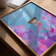 Load image into Gallery viewer, mermaid print cute print for nursery room
