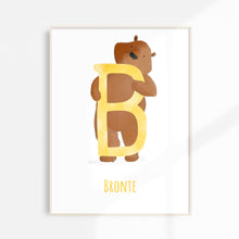 Load image into Gallery viewer, b for bear wall art for kids
