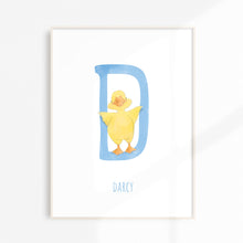 Load image into Gallery viewer, d for duckling cute nursery art
