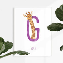 Load image into Gallery viewer, g for giraffe  decorative wall art for children
