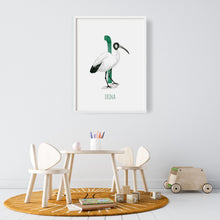 Load image into Gallery viewer, i for ibis wall art for playrooms
