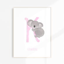 Load image into Gallery viewer, k for koala wall art for children
