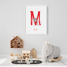 Load image into Gallery viewer, m for mouse playroom wall art
