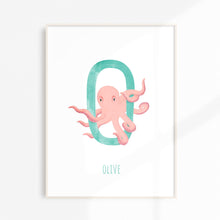 Load image into Gallery viewer, O is for Octopus playroom wall art
