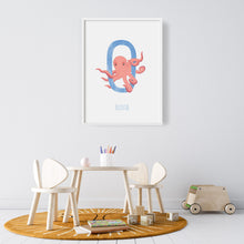 Load image into Gallery viewer, O is for Octopus nursery wall art
