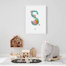 Load image into Gallery viewer, S is for Snail wall art for nursery
