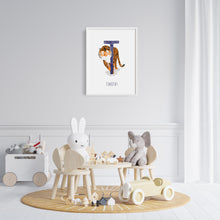 Load image into Gallery viewer, T is for Tiger custom wall art for kids
