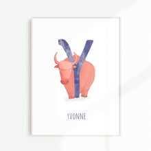 Load image into Gallery viewer, Y is for Yak cute wall art for kids
